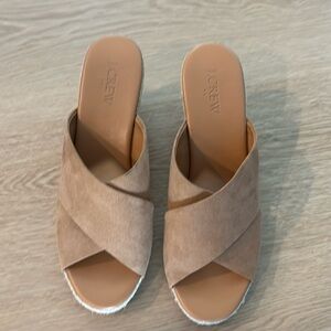 J.Crew Suede Crisscross Mule Espadrille Wedges (Size 7.5) - NWOT